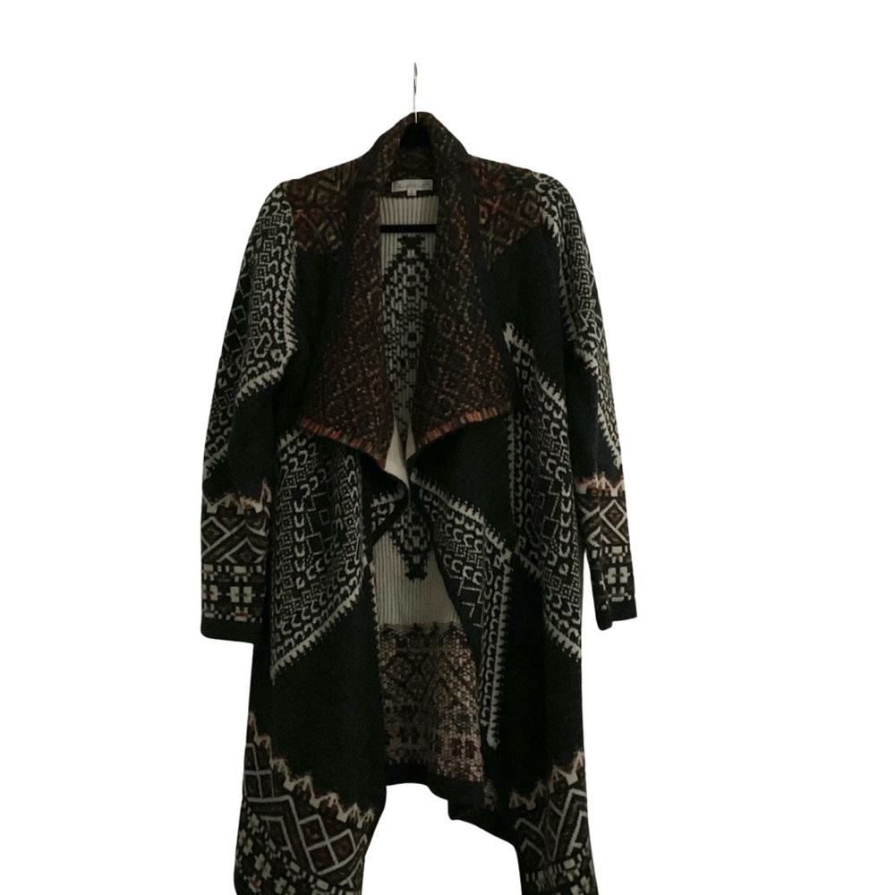 American Eagle Outfitters Black and Brown Geometric Cardigan